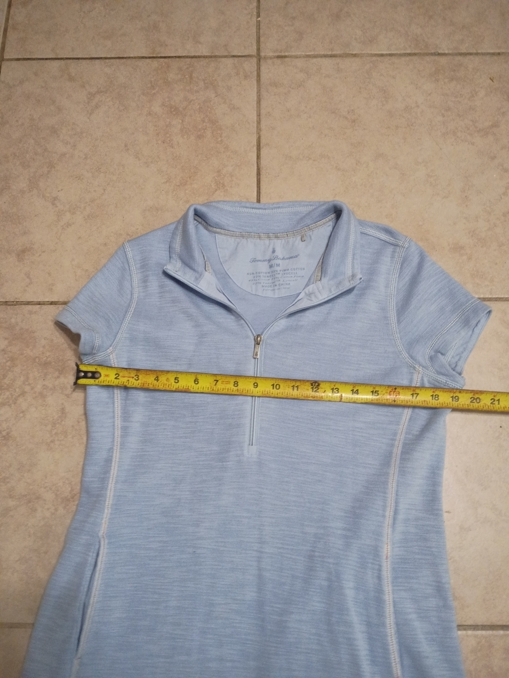 Tommy Bahama Light Blue Half-Zip Pullover - Picture 9 of 11